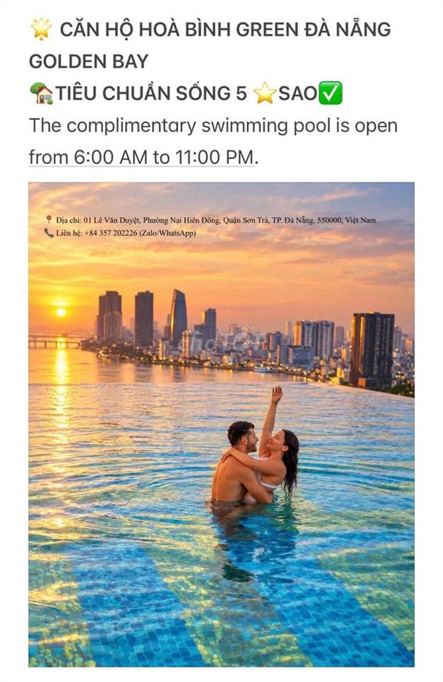 🌟 CĂN HỘ HOÀ BÌNH GREEN ĐÀ NẴNG GOLDEN BAY 🏡TIÊU CHUẨN SỐNG 5 ⭐️SAO✅