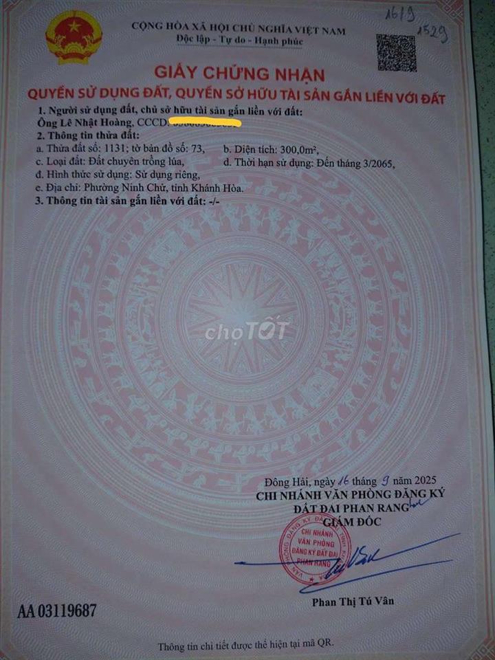 300m2 đất Hò Rò cách biển Ninh Chử 2km, 570tr