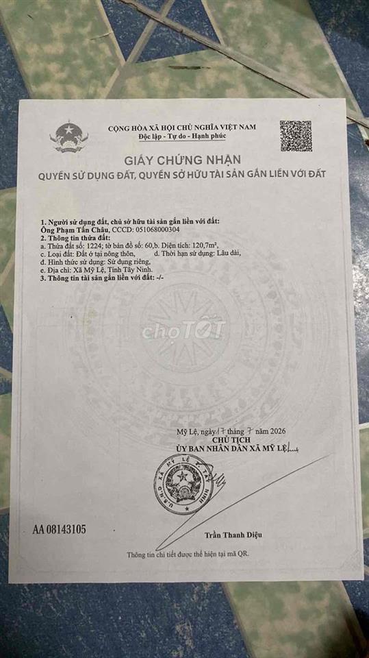 BÁN ĐẤT CHÍNH CHỦ FULL THỔ CƯ