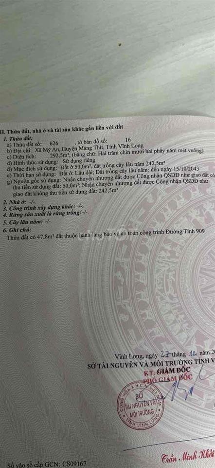 đất mặt tiền đường 909 xa nhơn phú VL