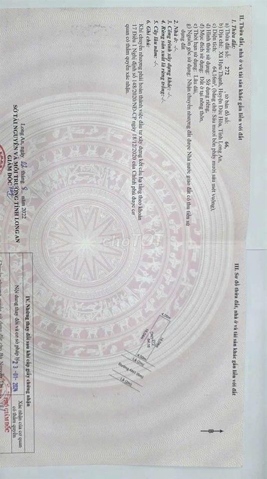 bán đất KDC ăn nông 5 đường QLN2 hữu thành, đức hoà