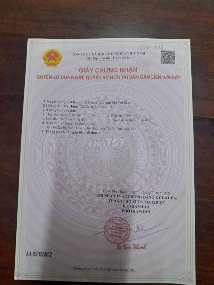 Bán đất sau chợ eakao