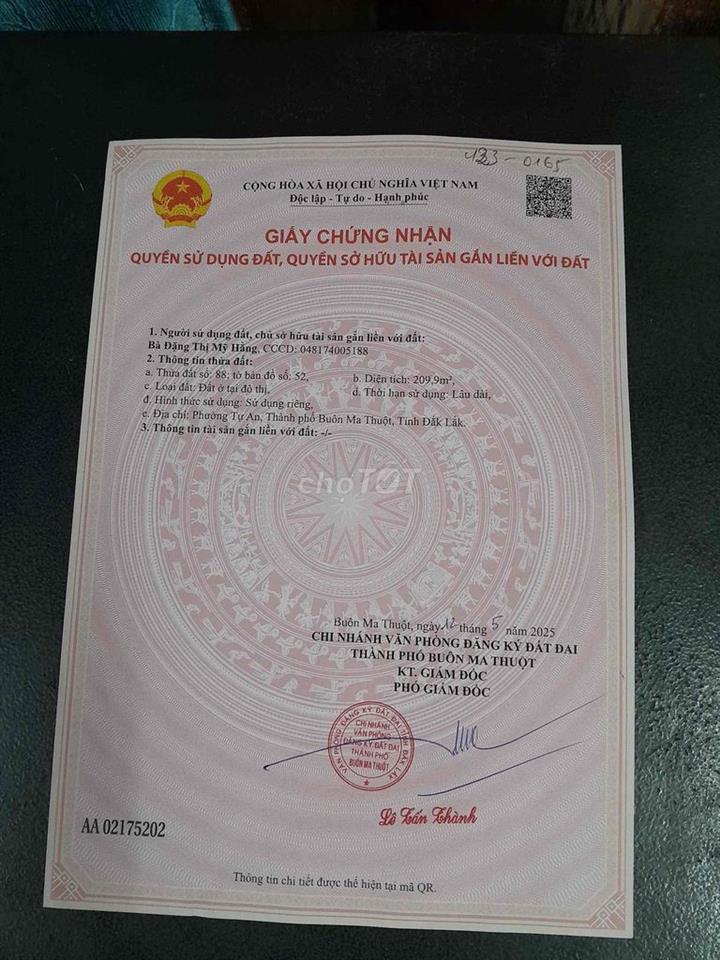 chuyển nhượng lô đất hẻm 153 trần quý cáp