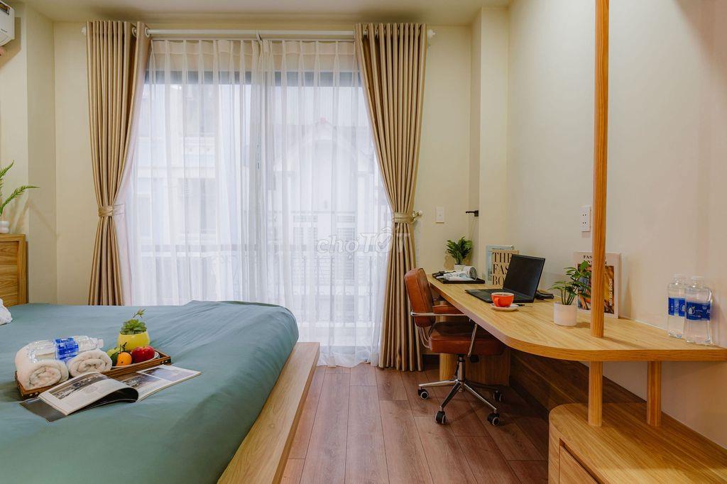 Boutique studio 22m² Điện Biên Phủ – full nội thất, ban công, WFH