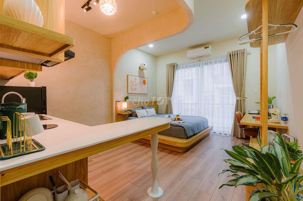Designer studio 22m² Điện Biên Phủ, full NT, bếp + máy giặt riêng