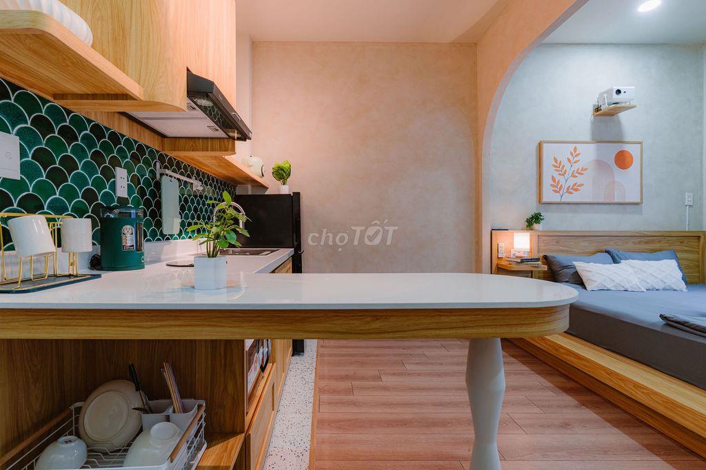 Designer studio 22m² Điện Biên Phủ, full NT, bếp + máy giặt riêng