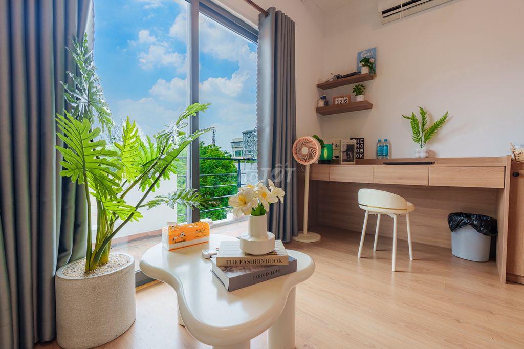 Studio 22m² Nguyễn Gia Trí, ban công, máy giặt riêng, full nội thất