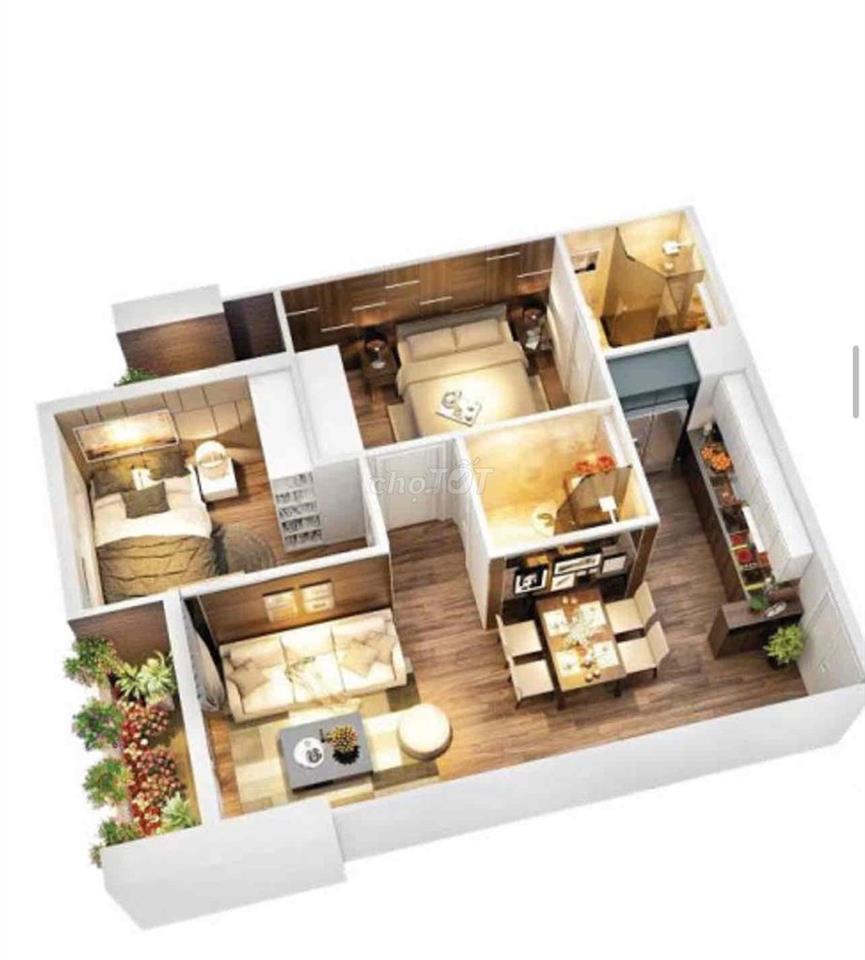 Bán chung cư 2 ngủ 2 WC toà Golden Field 24 Nguyễn Cơ Thạch
