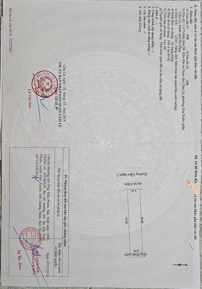 Bán đất rộng Hòa Xuân