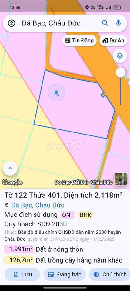 CHÍNH CHỦ BÁN ĐẤT 2.117,6M² – GIÁ CHỈ 4,8 TỶ