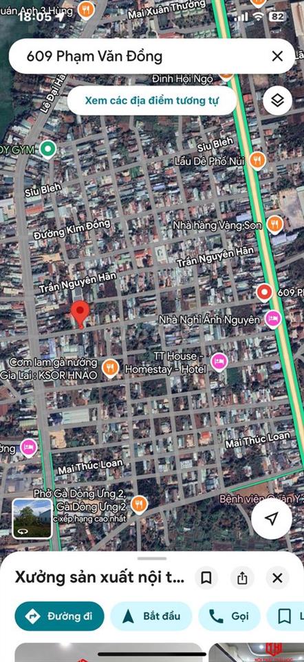 bán đất tại hẻm chính 609 Phạm Văn Đồng, thành phố Pleiku