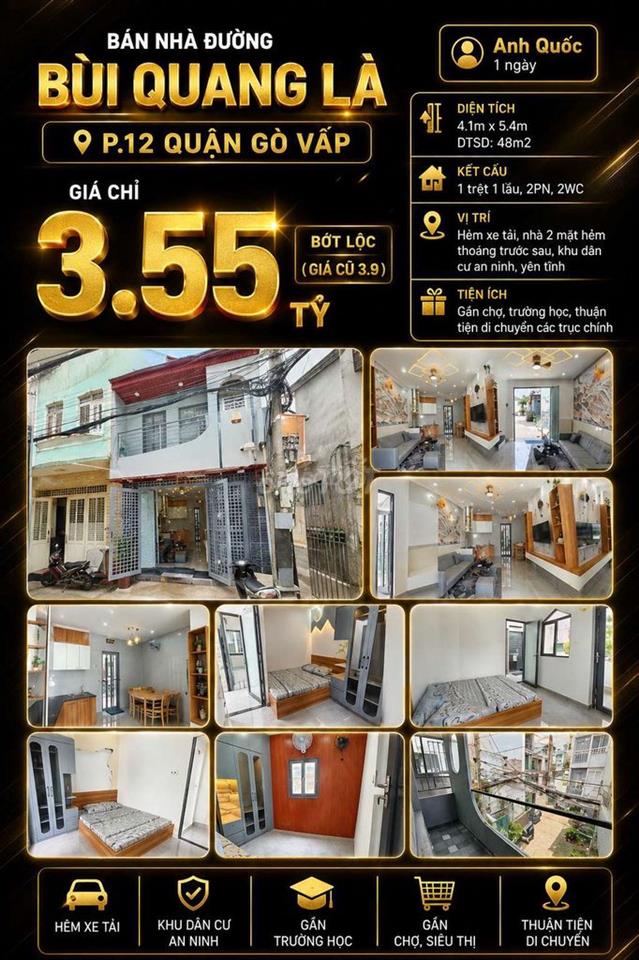 [SHR] Nguyễn Thượng Hiền 1 Trệt 1 Lầu Gần Chợ Gò Vấp