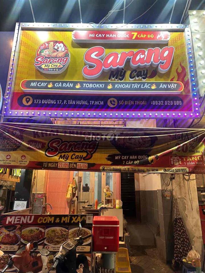 Sang nhượng mặt bằng,quán ăn,mì cay