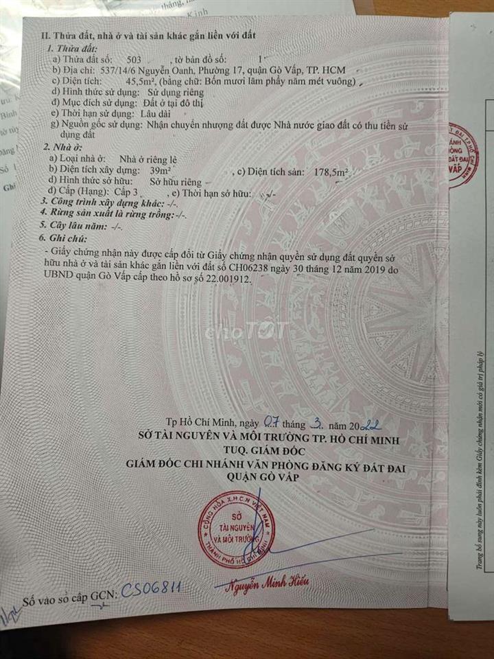 Bán nhà mặt tiền bờ kè kênh Tham Lương phường Gò Vấp mới