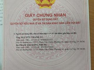 Bán nhà mặt tiền bờ kè kênh Tham Lương phường Gò Vấp mới