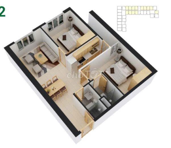 Cho thuê phòng Master Căn hộ Zentower 70m2 đủ nội thất, vệ sinh riêng