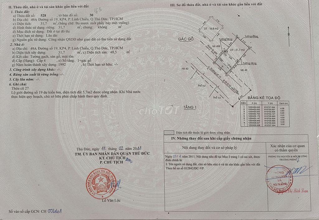 3,9 tỷ - 32m2 - MT đường 19 Linh Chiểu Thủ Đức 