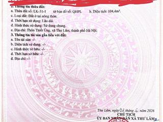 BÁN ĐẤT TÁI ĐỊNH CƯ THƯ LÂM