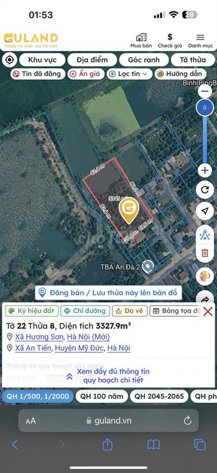 Bán gấp đất Hương Sơn Hà Nội 104,8m2 giá 2,99 tỷ sổ đẹp sẵn