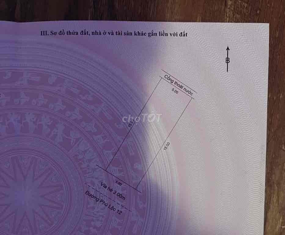 bán đất tặng nhà cấp 4 ngay chợ phú lộc