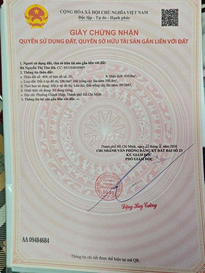 đất thổ cư chánh hiệp phù hợp xây dựng nhà vườn