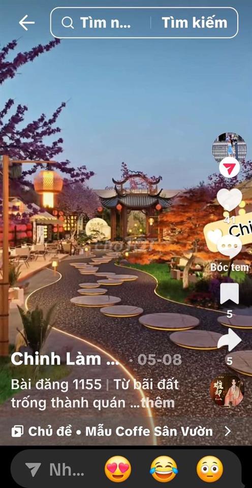 sang quán cà phê sân vườn