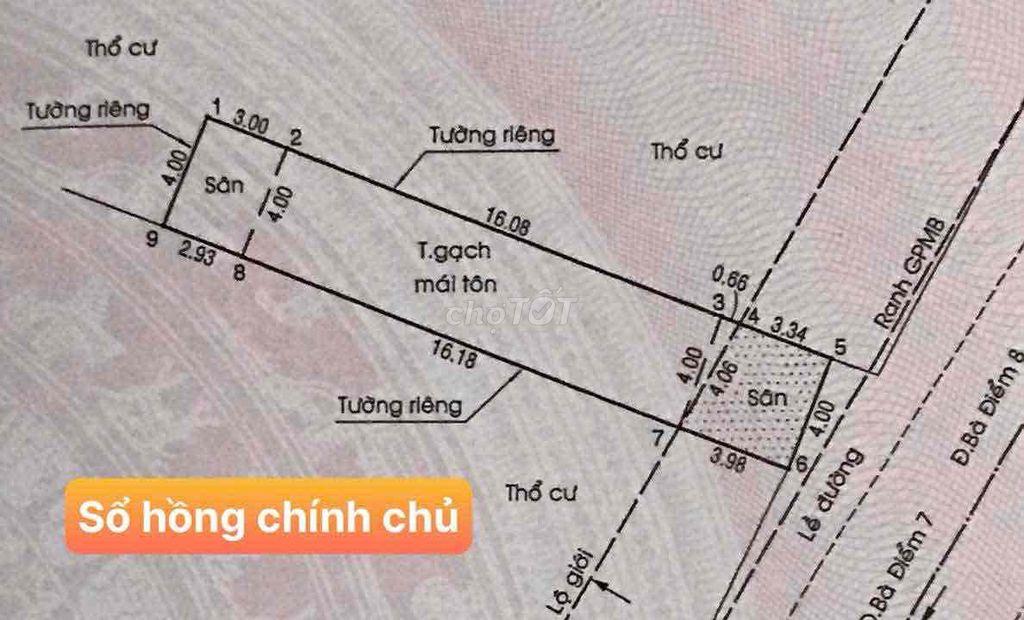 Mặt tiền cho thuê nguyên căn khu vực sầm uất trung tâm chợ Cây Me