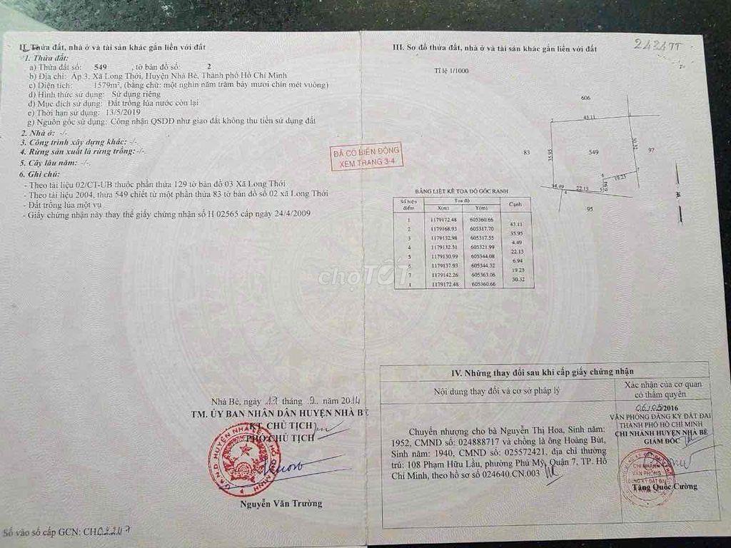 cần bán đất MT đường dự phóng