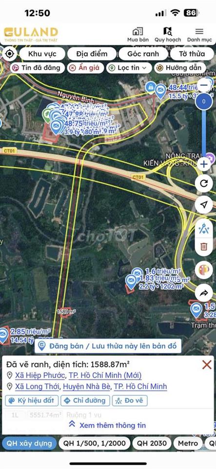 cần bán đất MT đường dự phóng
