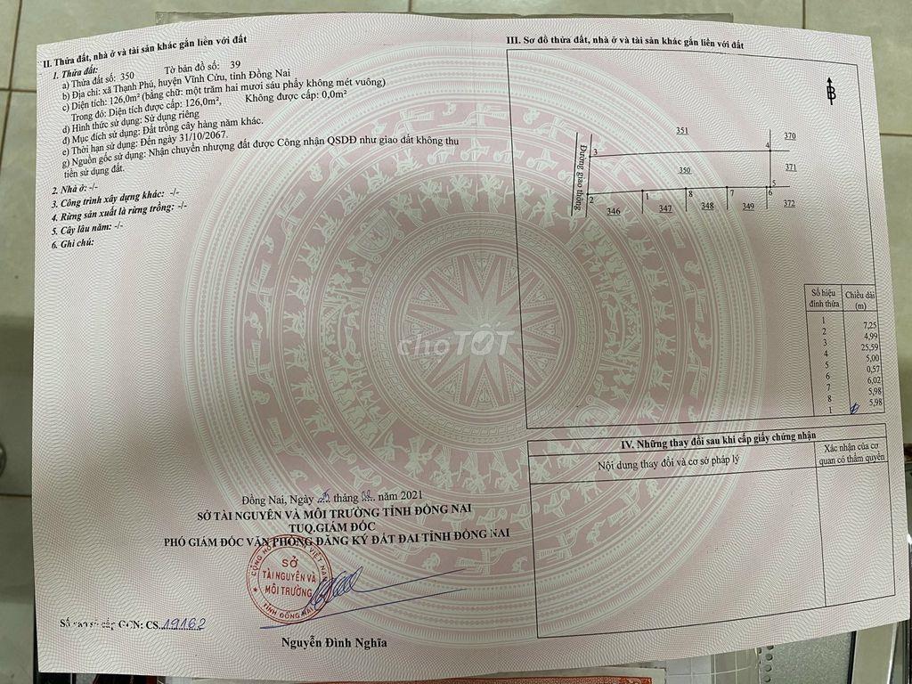 Bán lỗ sặc máu đất Đồng Nai