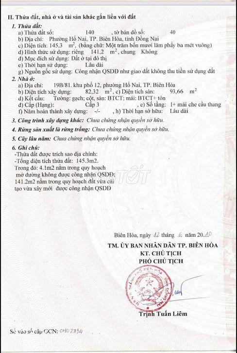 Bán nhà MT Lê Đại Hành Hố Nai Biên Hòa 141m2 ngang 7m. Có HH môi giới