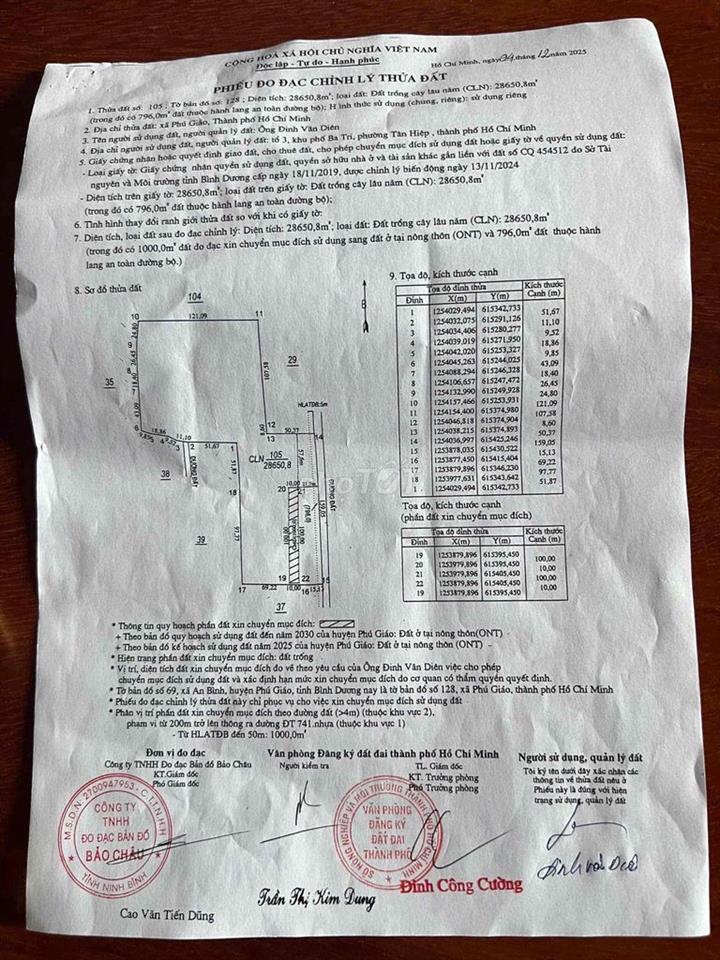 ĐẤT 2,86HA MẶT TIỀN ĐT741 – NGANG 159M – CÓ THỔ CƯ – SỔ RIÊNG