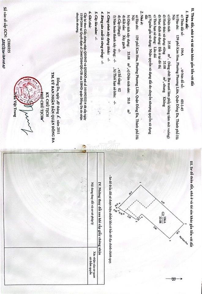 CHÍNH CHỦ BÁN NHÀ MẶT PHỐ SỔ 139  KIM HOA