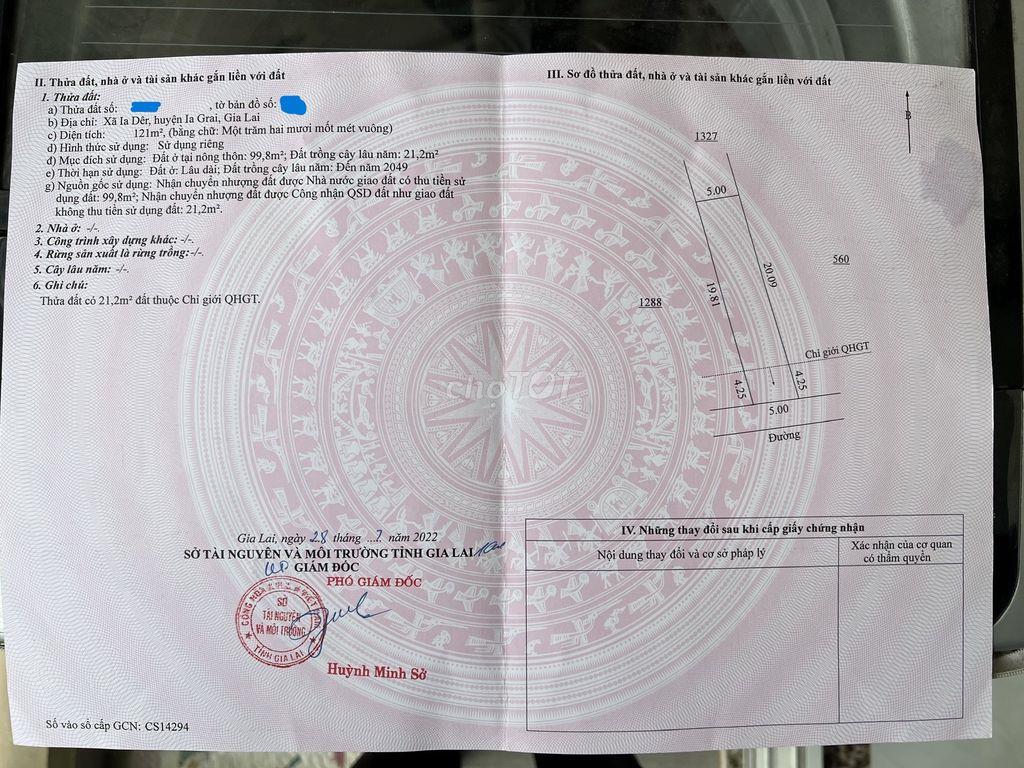 Bán đất thổ cư ngay UBND xã Iader cũ