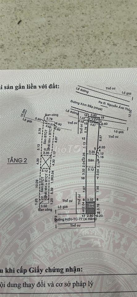 BÁN GẤP NHÀ 2 MẶT TIỀN ĐƯỜNG XÓM BẮP TRUNG CHÁNH - HÓC MÔN