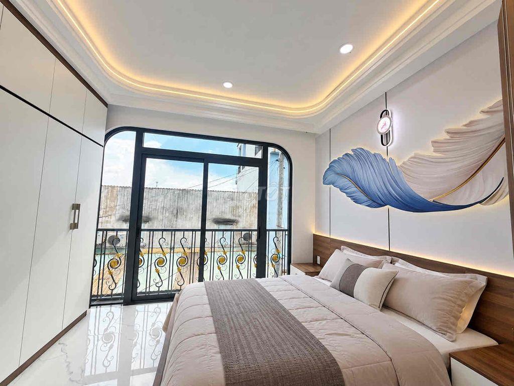 ( BÌNH TÂN )NHÀ MỚI ĐẸP 4 TẦNG  KHU VIP GÒ XOÀI - LÊ VĂN QUỚI -XE HƠI
