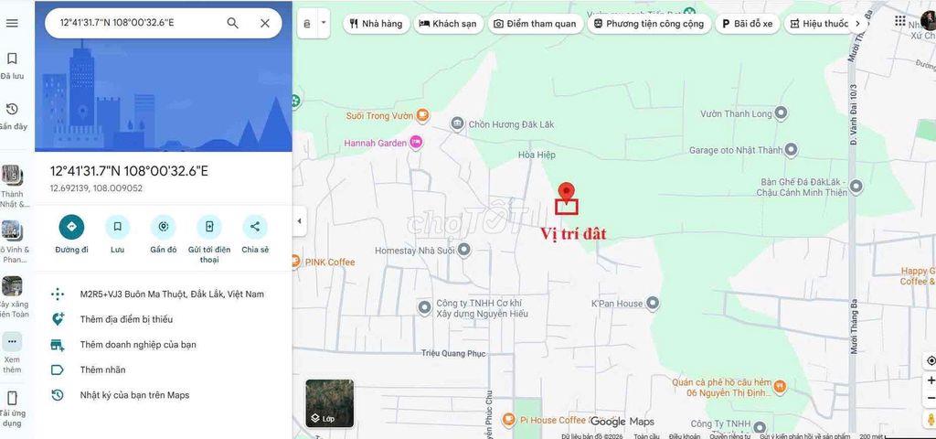 Bán đất cách ngã 6 bmt 3,5km; cách siêu thị Go 900m