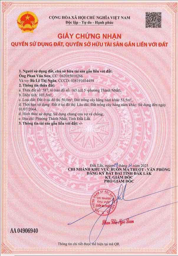 bán đất hẻm 56 Nguyễn Thị Định