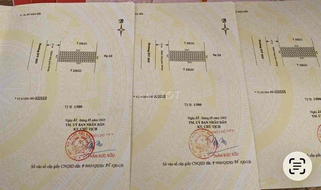 Tôi chính chủ bán 3lô đất liền kề 600m2 mặt tiền 605 cây xăng Bồ Bồ