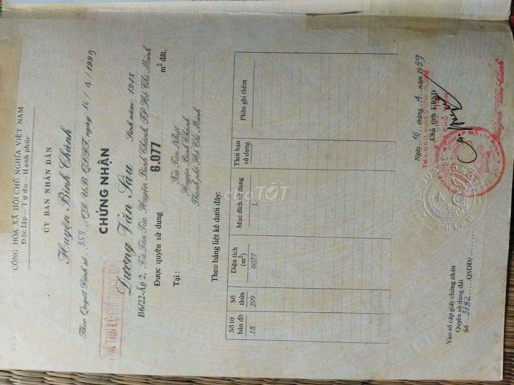 bán đất nông nghiệp 3000m xã Tân Nhựt
