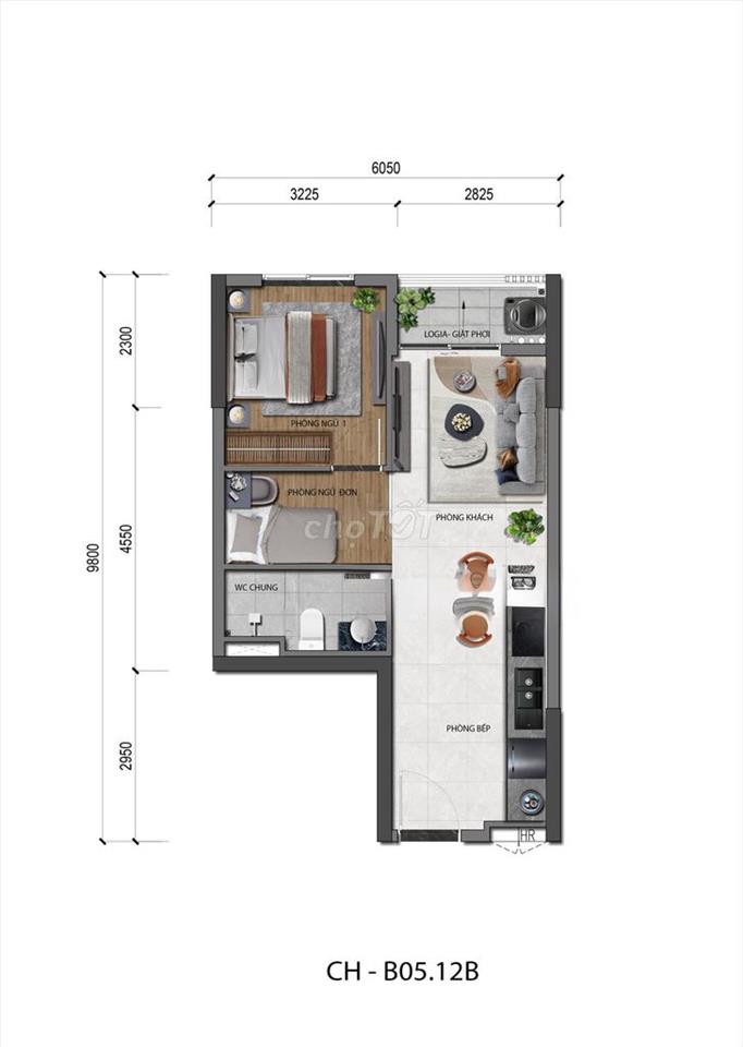 Bán căn hộ A&K Tower, 45m2, 1PN, Bình Dương