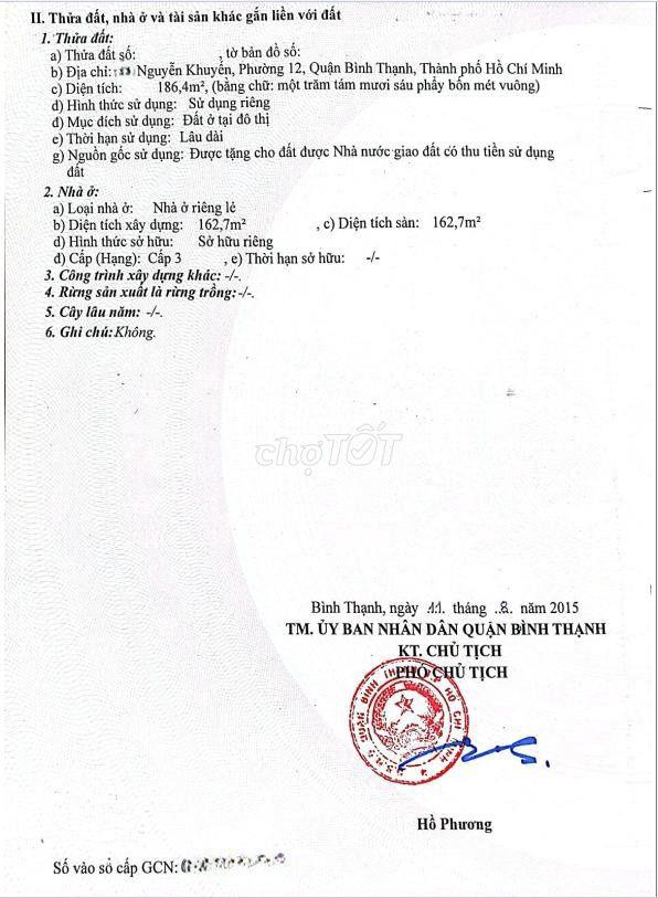 HÀNG HIẾM BÌNH THẠNH – MT NGUYỄN KHUYẾN NGANG 13,8M –  186,4M² – 26 TỶ