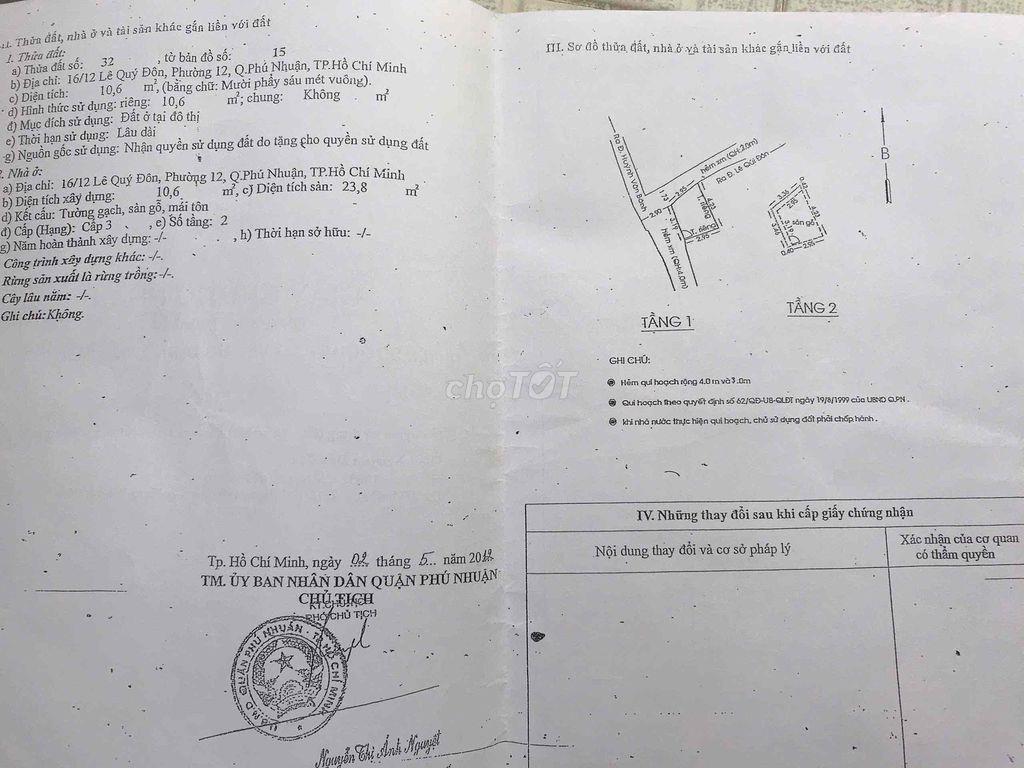 Bán nhà giá rẻ Quận Phú Nhuận