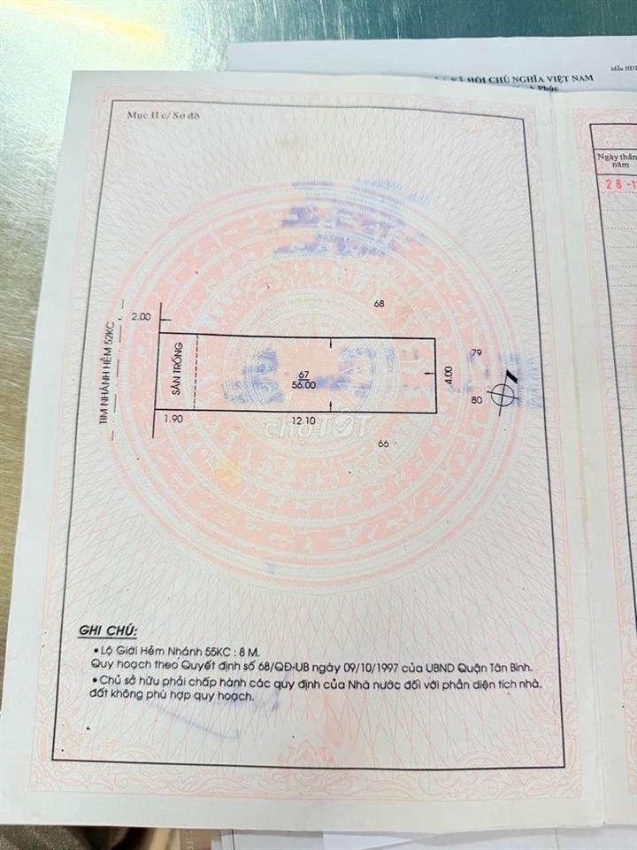 Nhà Thạch Lam Tân Phú, hẻm xe tải thông, DT 56m², 3 tầng, giá 5,8 tỷ