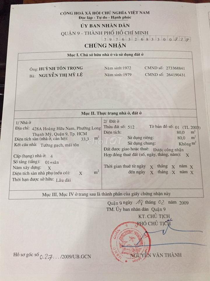 Cần bán nhà nát gần BV Ung Bướu cơ sở 2