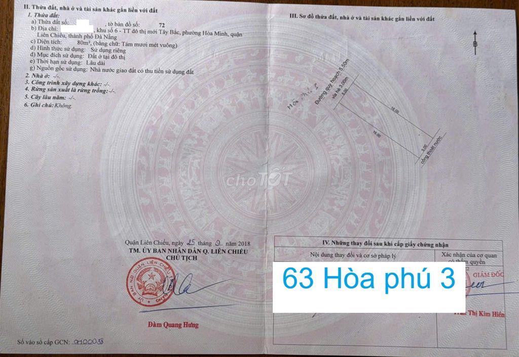 Bán đất Hòa Phú 3