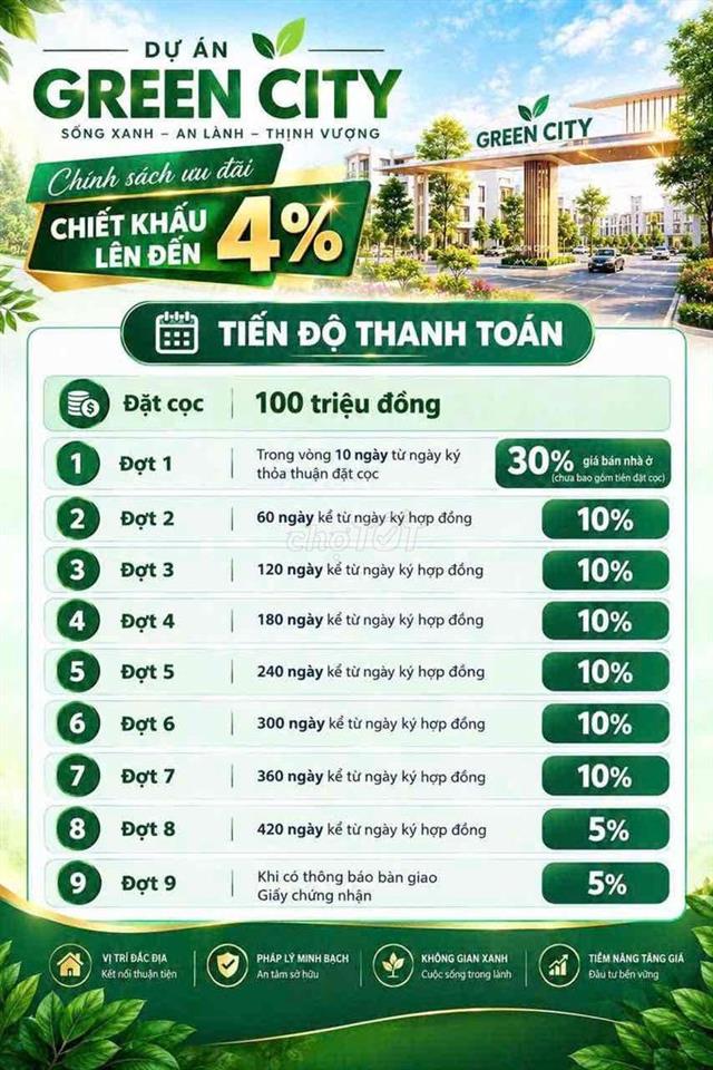 🔥 CHỈ TỪ 1,644– SỞ HỮU NHÀ PHỐ GREEN CITY NGAY LÕI TRUNG TÂM TPM
