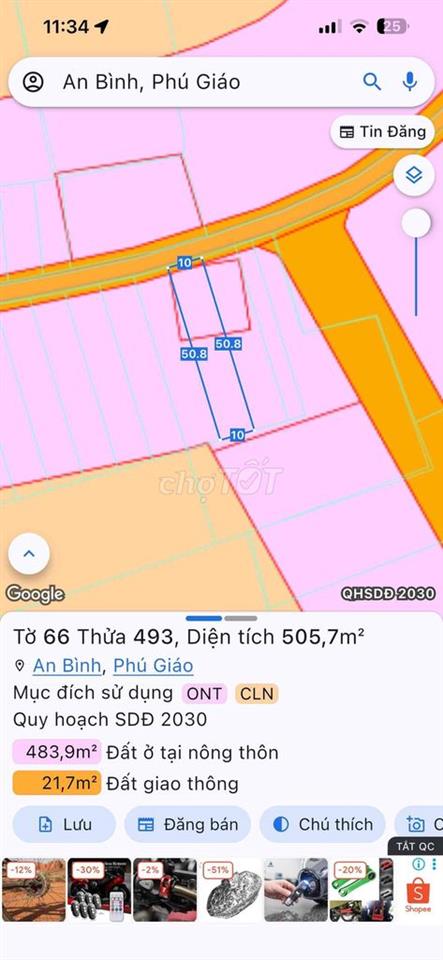 Bán nhanh đất nền x.Phú Giáo mới,gần kcn nam Đồng Phú, 100m2 thổ cư