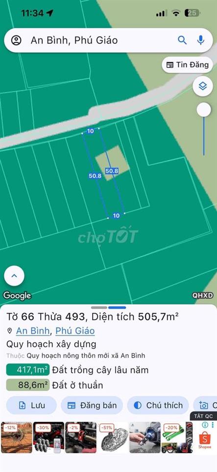 Bán nhanh đất nền x.Phú Giáo mới,gần kcn nam Đồng Phú, 100m2 thổ cư