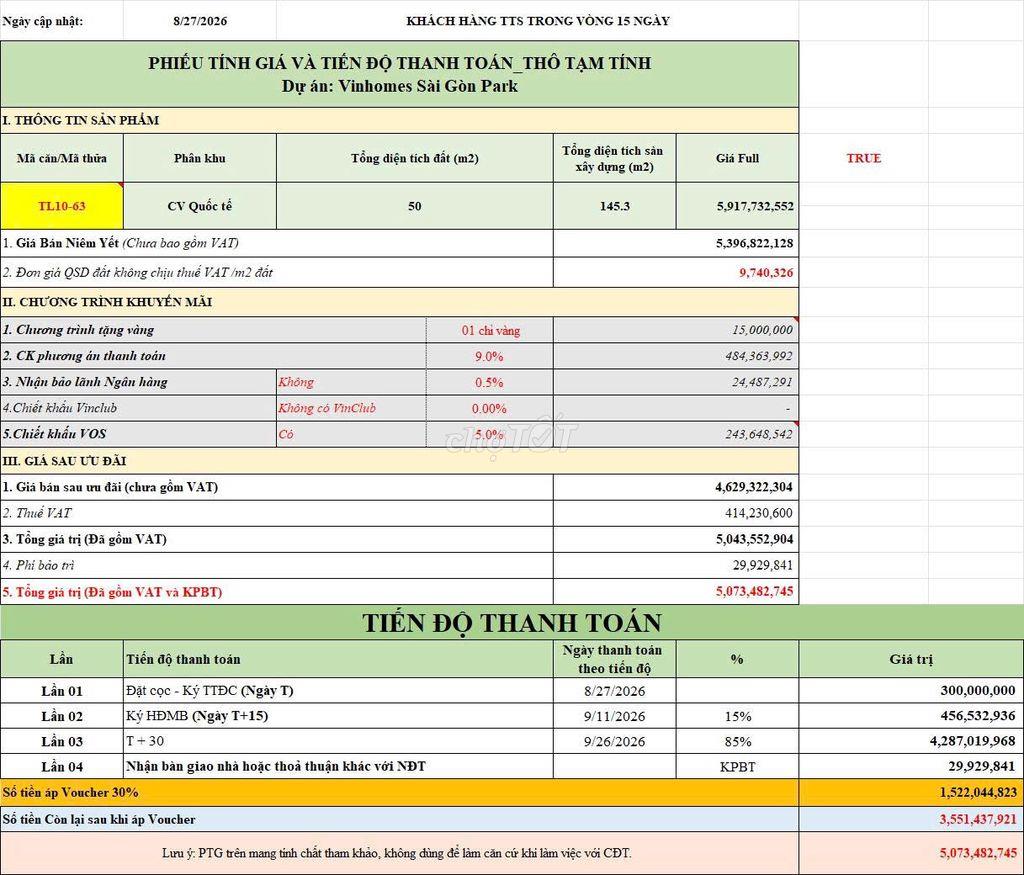 TL10 - 63 NHÀ PHỐ VINHOMES HÓC MÔN